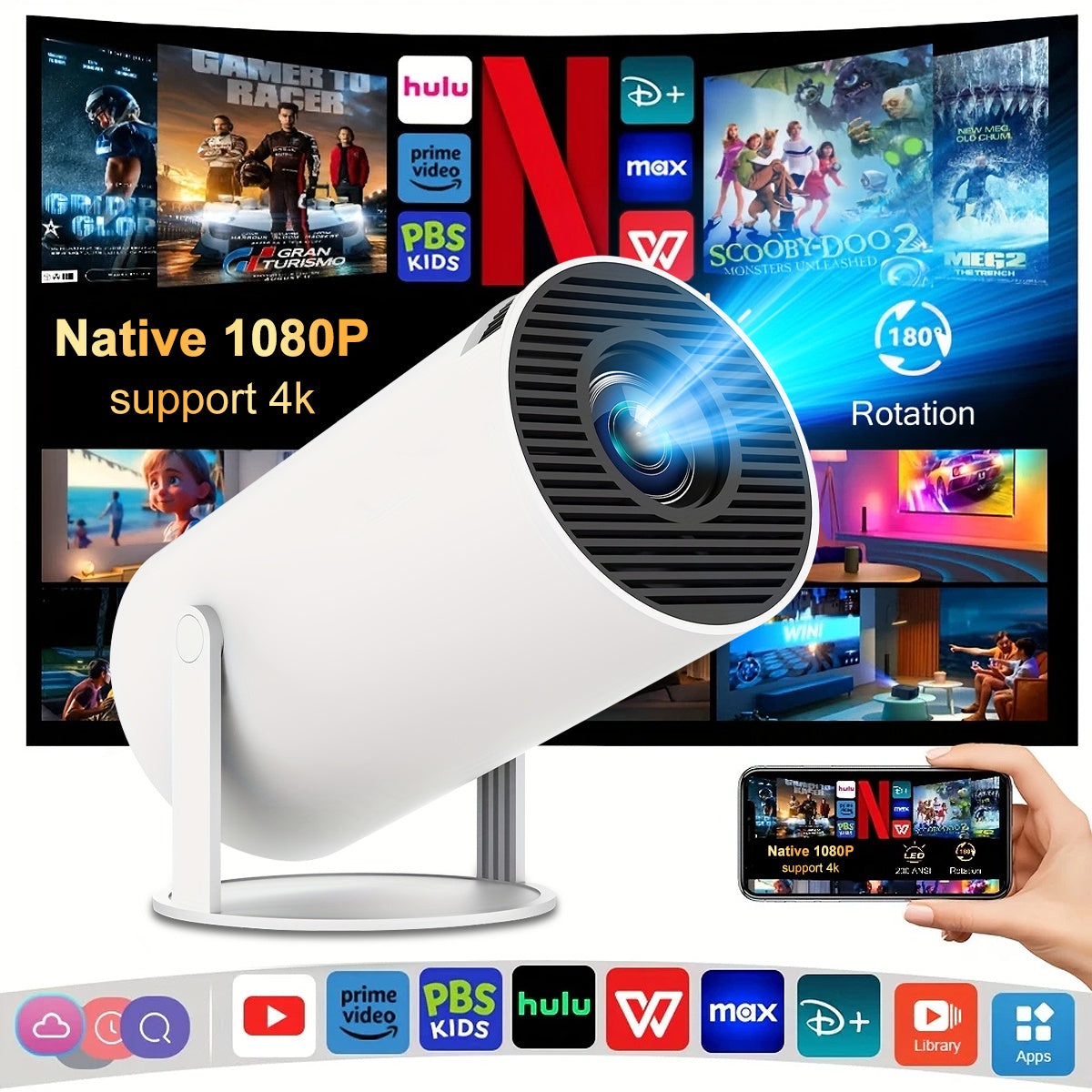 Mini tragbarer Projektor UHD Auflösung