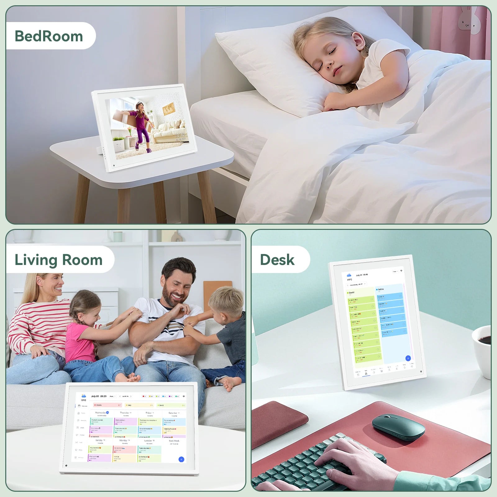 TABWEE P10 10,1" WLAN-Digitaler Kalender – Smart-Touchscreen, interaktives Display für Familienplanung