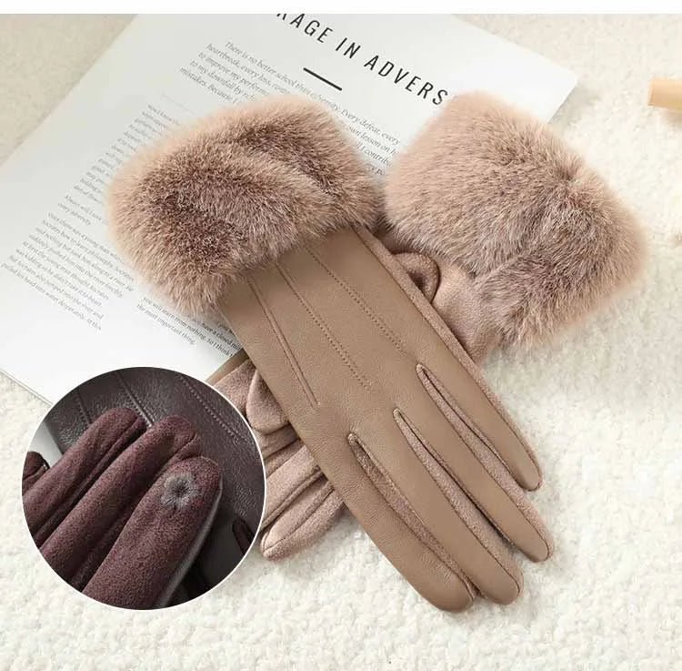 Winterliche Luxus Handschuhe für Damen