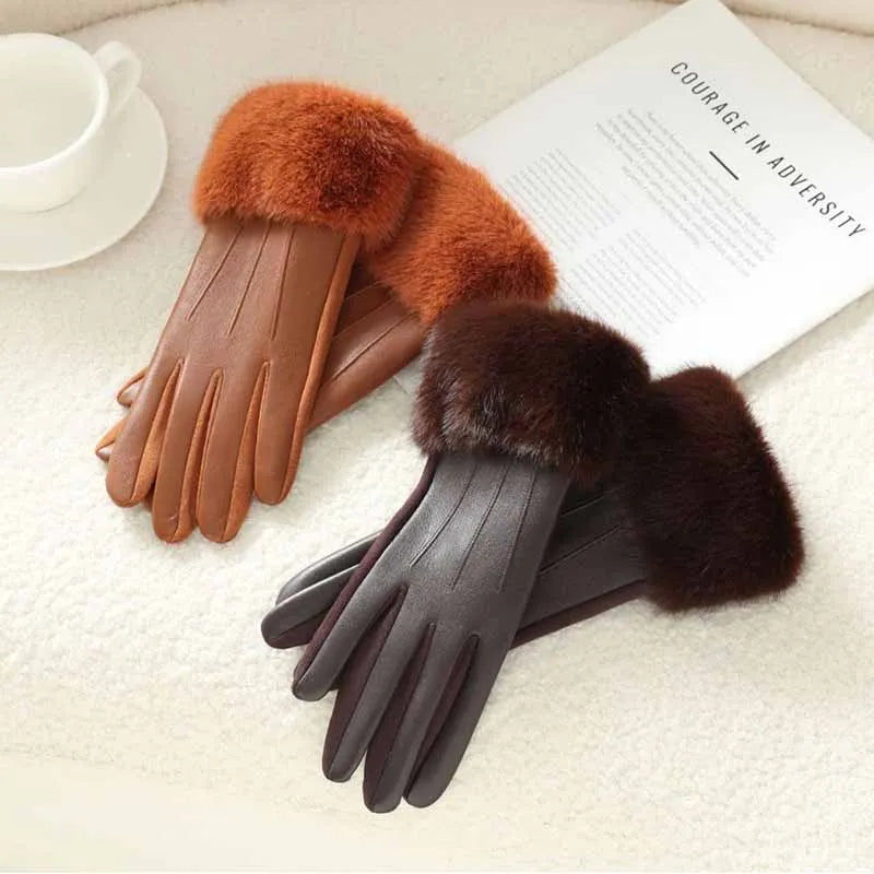 Winterliche Luxus Handschuhe für Damen
