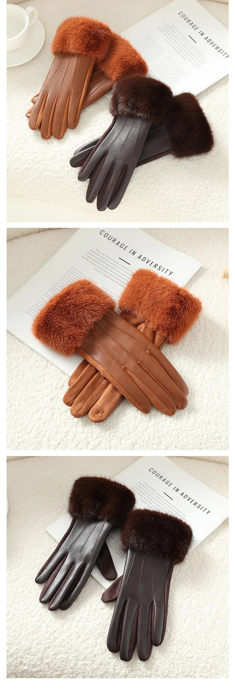 Winterliche Luxus Handschuhe für Damen